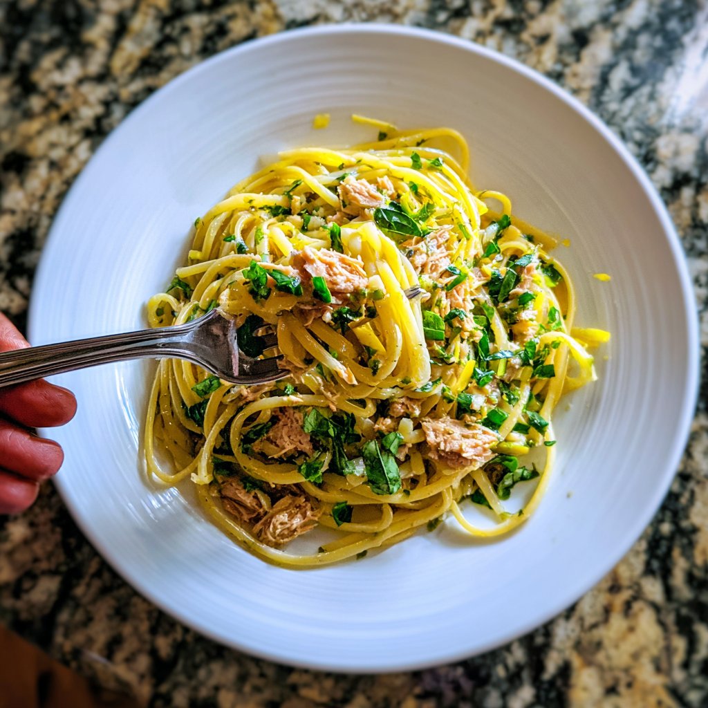 Lemon Basil Tuna Pasta