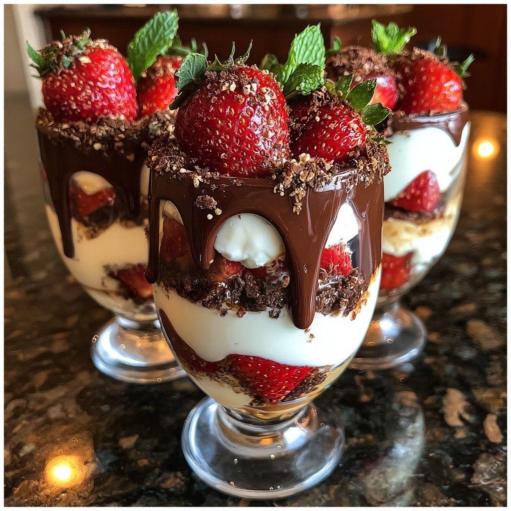 Chocolate-Covered Strawberry Parfaits