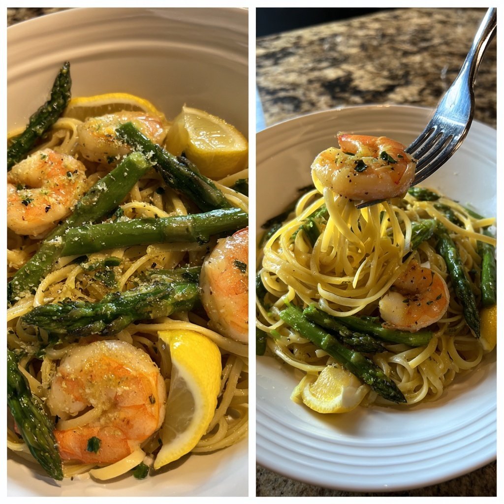 Lemon Shrimp and Asparagus Pasta