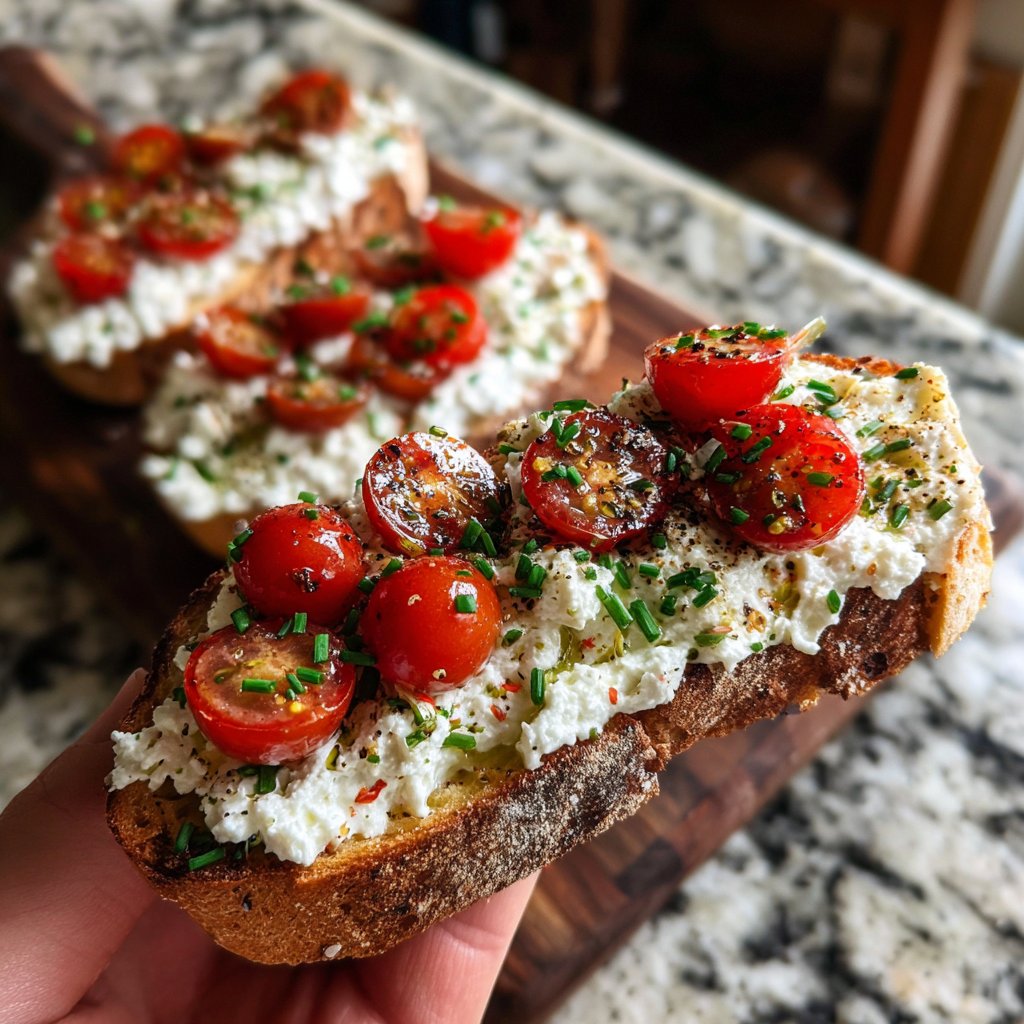 Savory Breakfast Cottage Cheese Toasts