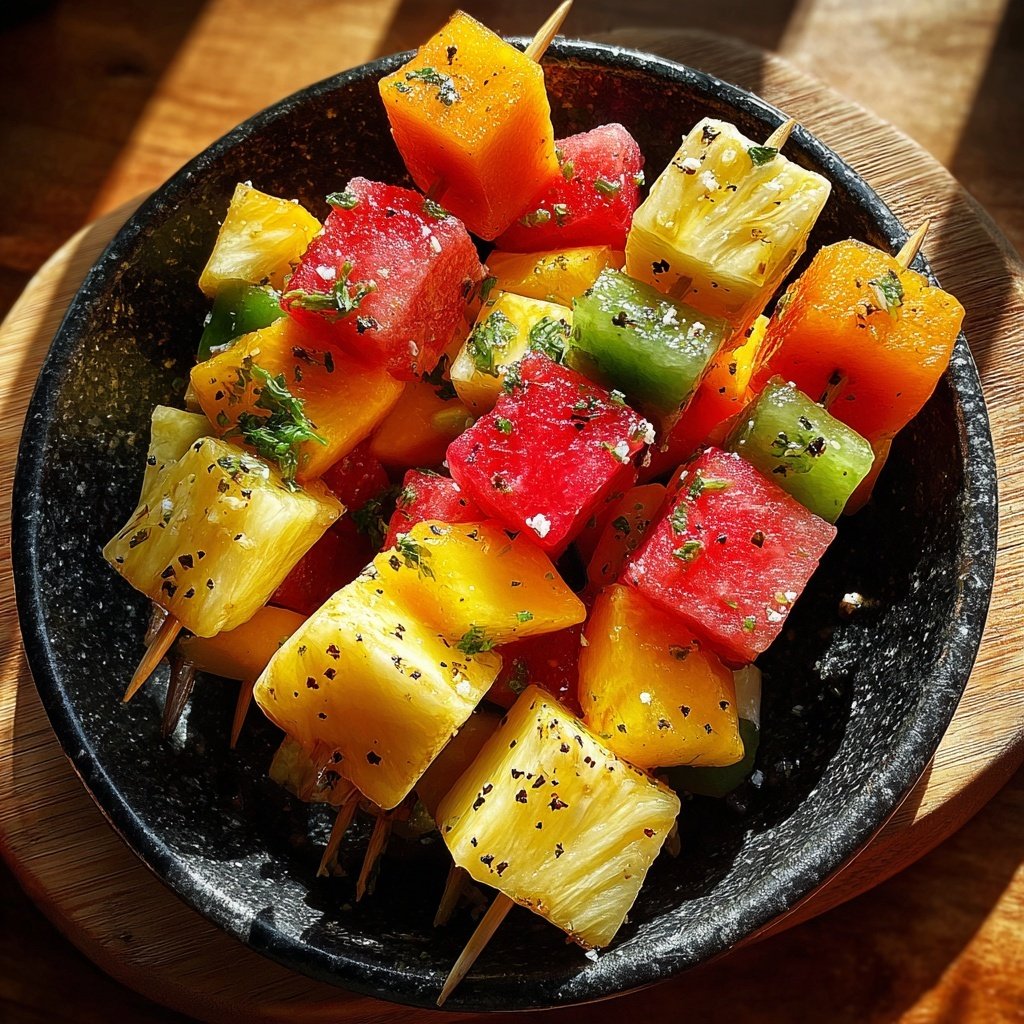 Tropical Fruit Salad Skewers