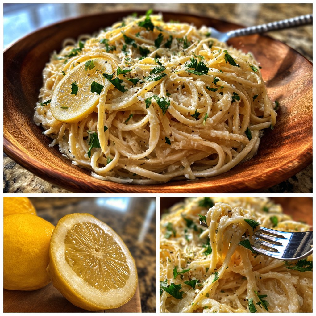 One Pot Creamy Garlic Lemon Pasta