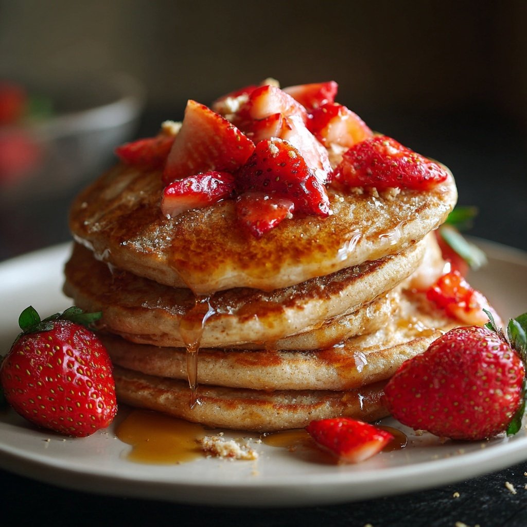 Whole Wheat Strawberry Pancakes