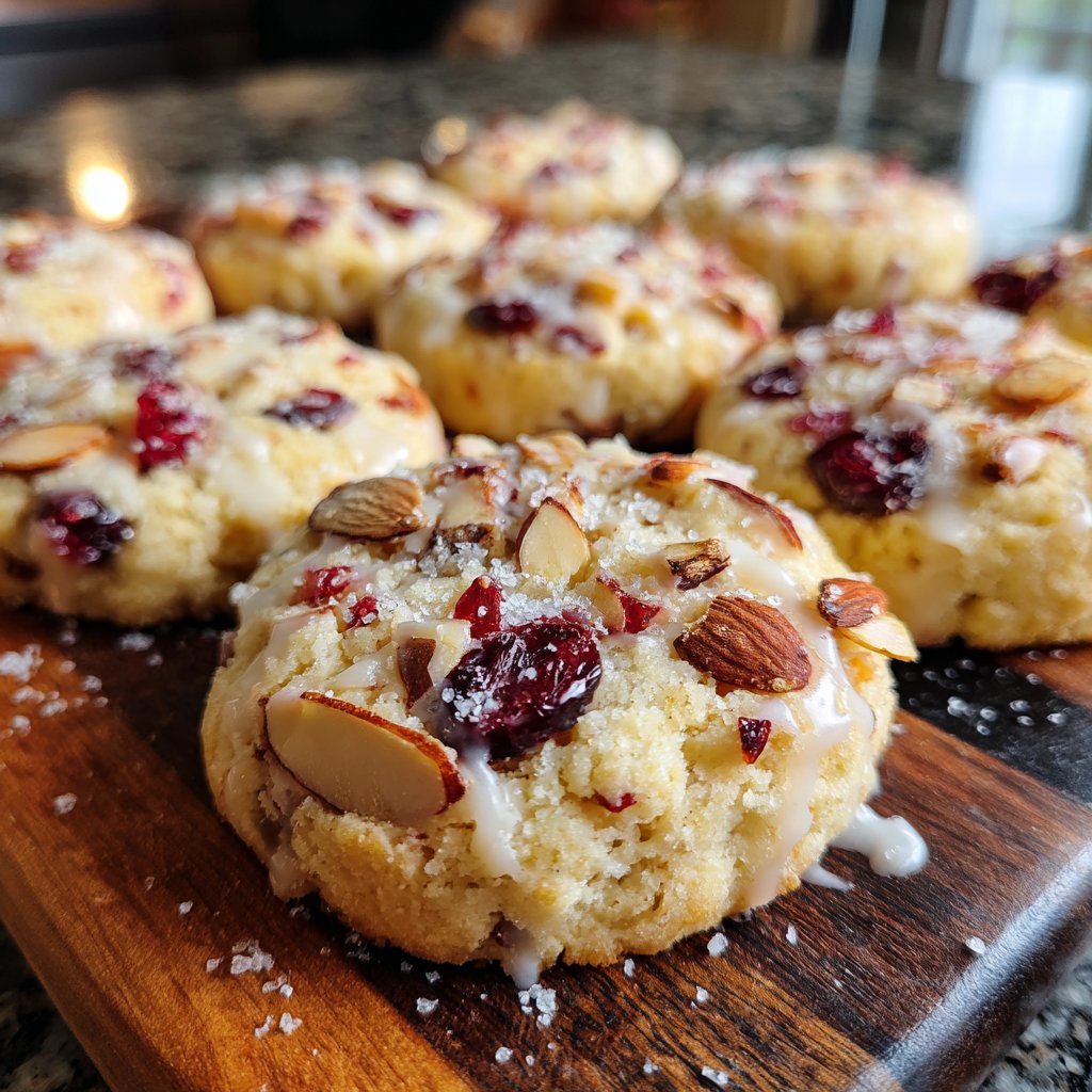 Cherry Almond Shortbread Cookies